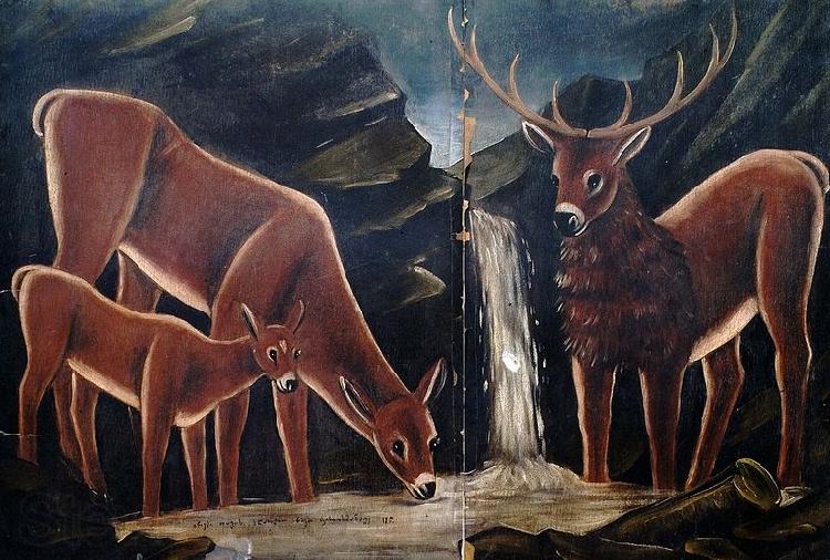 Niko Pirosmanashvili A Family of Deer France oil painting art